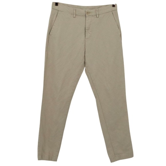 Gap Linen Pants Mens 30/30 Brown Preppy Classic Modern Neutral Travel Vacation - Picture 1 of 16